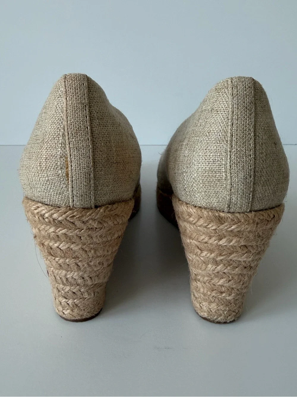 J.Crew Seville Espadrille Wedges in Natural Linen, Size 8